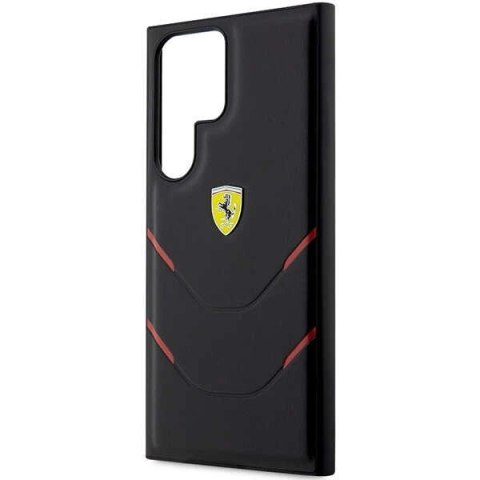 Etui Ferrari Hot Stamp Lines na Samsung Galaxy S23 Ultra - czarne