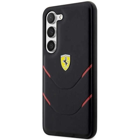 Etui Ferrari Hot Stamp Lines na Samsung Galaxy S23+ - czarne Etui Ferrari Hot Stamp Lines na Samsung Galaxy S23+ - czarne