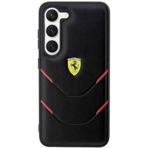 Etui Ferrari Hot Stamp Lines na Samsung Galaxy S23+ - czarne Etui Ferrari Hot Stamp Lines na Samsung Galaxy S23+ - czarne
