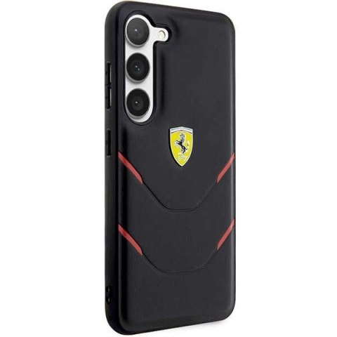 Etui Ferrari Hot Stamp Lines na Samsung Galaxy S23+ - czarne Etui Ferrari Hot Stamp Lines na Samsung Galaxy S23+ - czarne