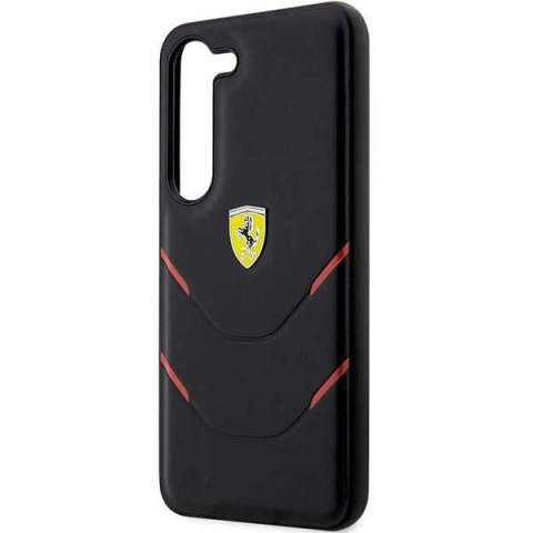 Etui Ferrari Hot Stamp Lines na Samsung Galaxy S23+ - czarne Etui Ferrari Hot Stamp Lines na Samsung Galaxy S23+ - czarne
