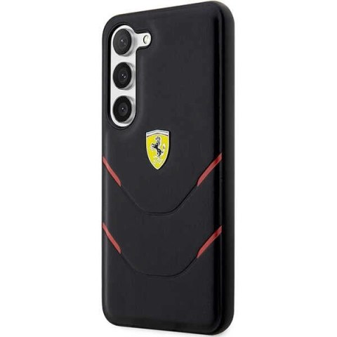 Etui Ferrari Hot Stamp Lines na Samsung Galaxy S23 - czarne