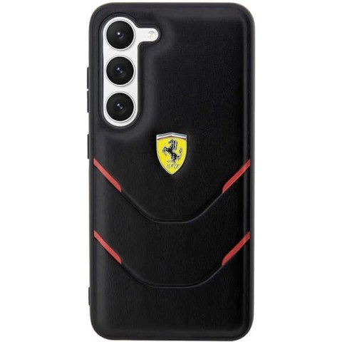 Etui Ferrari Hot Stamp Lines na Samsung Galaxy S23 - czarne