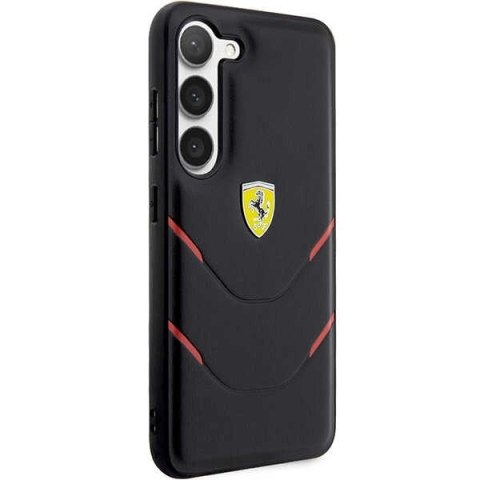 Etui Ferrari Hot Stamp Lines na Samsung Galaxy S23 - czarne
