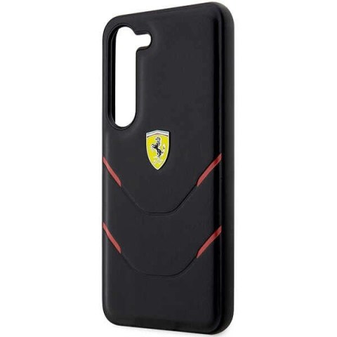 Etui Ferrari Hot Stamp Lines na Samsung Galaxy S23 - czarne