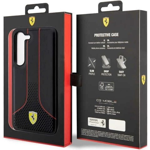 Etui Ferrari Perforated 296 P na Samsung Galaxy S23+ - czarne