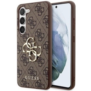 Etui Guess 4G Big Metal Logo na Samsung Galaxy S23 - brązowe