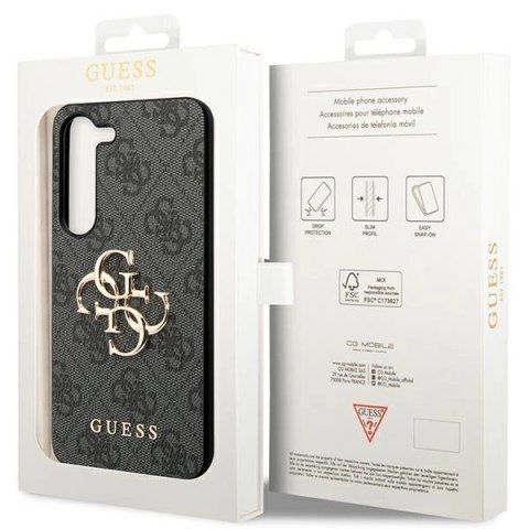Etui Guess 4G Big Metal Logo na Samsung Galaxy S23 - szare