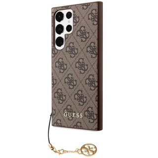 Etui Guess 4G Charms Collection na Samsung Galaxy S23 Ultra - brązowe