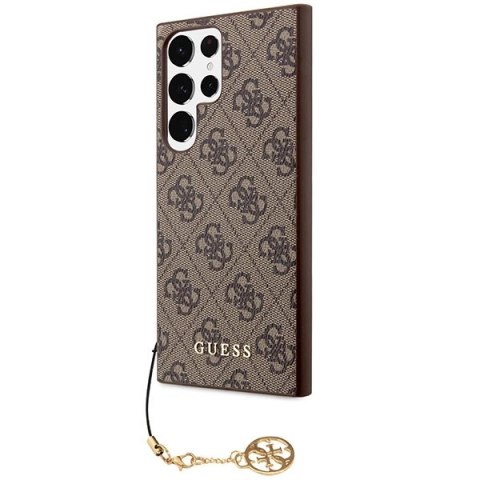 Etui Guess 4G Charms Collection na Samsung Galaxy S23 Ultra - brązowe