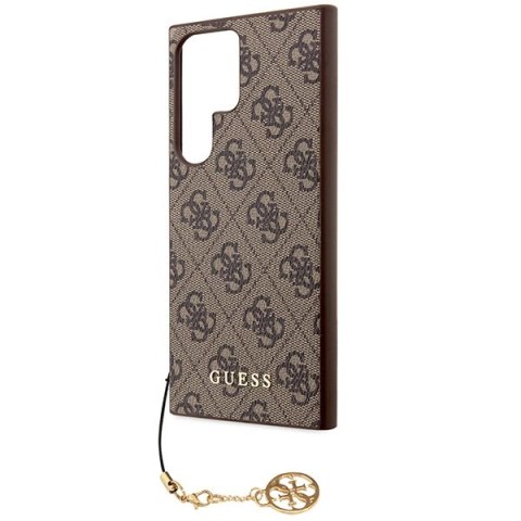 Etui Guess 4G Charms Collection na Samsung Galaxy S23 Ultra - brązowe
