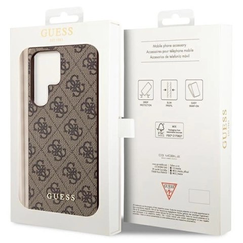 Etui Guess 4G Charms Collection na Samsung Galaxy S23 Ultra - brązowe