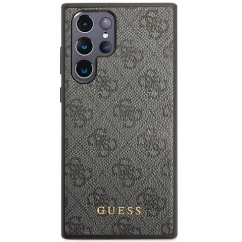 Etui Guess 4G Metal Gold Logo na Samsung Galaxy S23 Ultra - szare