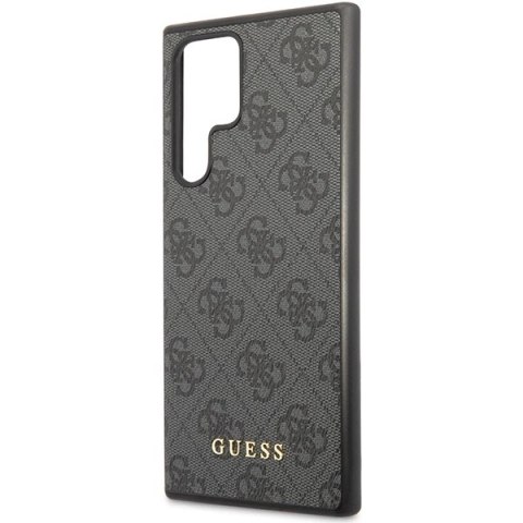 Etui Guess 4G Metal Gold Logo na Samsung Galaxy S23 Ultra - szare