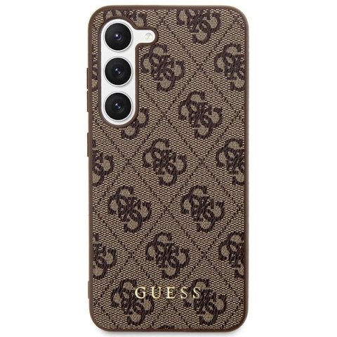 Etui Guess 4G Metal Gold Logo na Samsung Galaxy S23 - brązowe