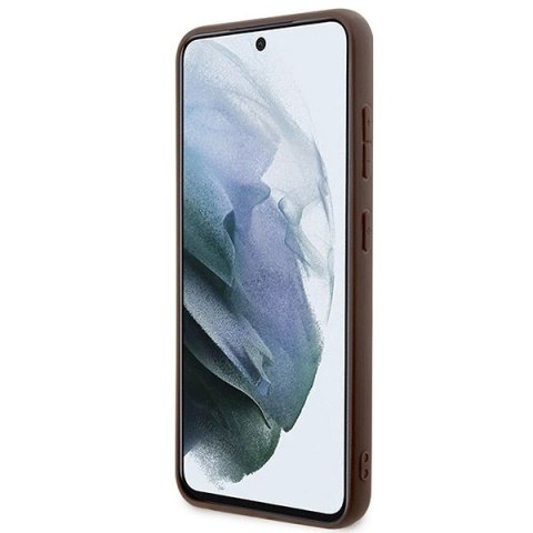 Etui Guess 4G Metal Gold Logo na Samsung Galaxy S23 - brązowe