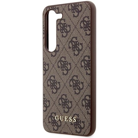 Etui Guess 4G Metal Gold Logo na Samsung Galaxy S23 - brązowe