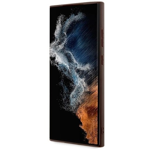 Etui Guess 4G Printed Stripes na Samsung Galaxy S23 Ultra - brązowe