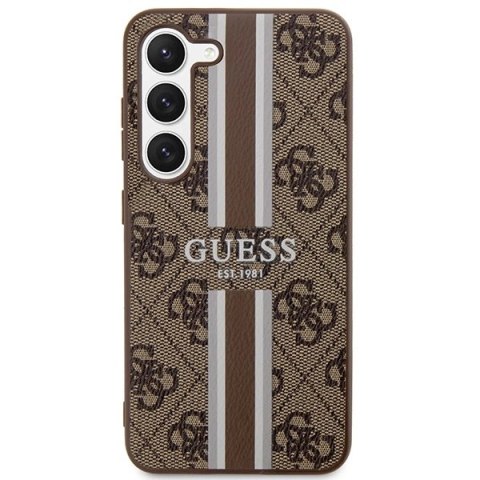 Etui Guess 4G Printed Stripes na Samsung Galaxy S23 - brązowe