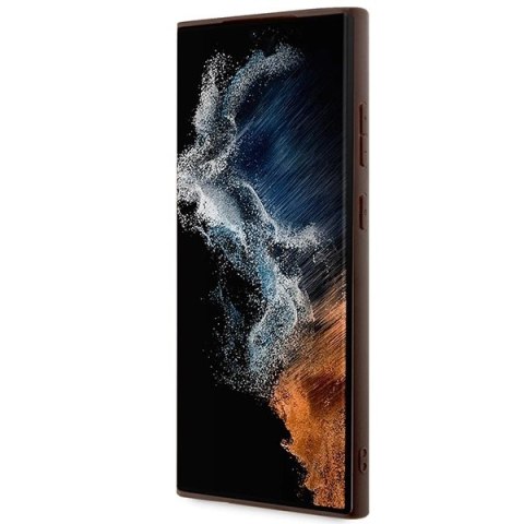 Etui Guess 4G Stripe Collection na Samsung Galaxy S23 Ultra - brązowe