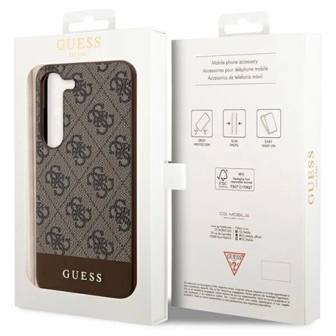 Etui Guess 4G Stripe Collection na Samsung Galaxy S23+ - brązowe