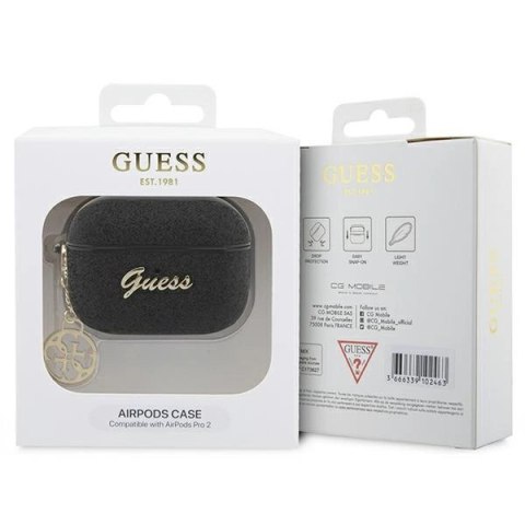 Etui Guess Glitter Flake 4G Charm na AirPods Pro 2 - czarne