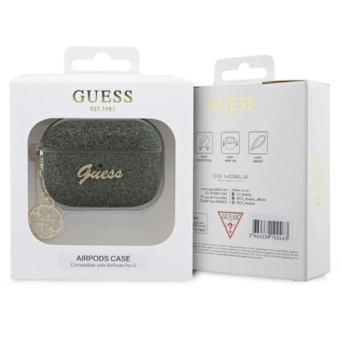 Etui Guess Glitter Flake 4G Charm na AirPods Pro 2 - zielone