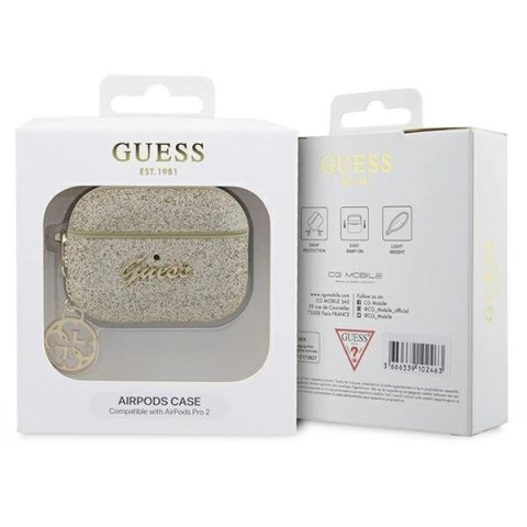 Etui Guess Glitter Flake 4G Charm na AirPods Pro 2 - złote