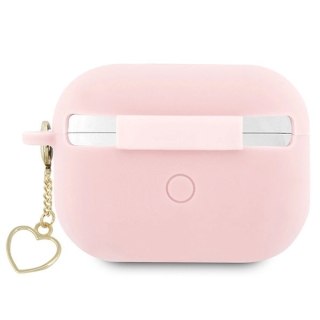 Etui Guess Silicone Charm Heart Collection na AirPods Pro 2 - różowe