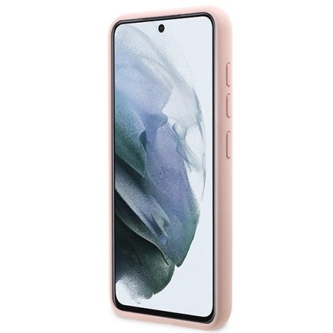 Etui Guess Silicone Script Metal Logo na Samsung Galaxy S23 - różowe