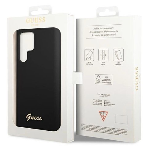 Etui Guess Silicone Vintage Gold Logo na Samsung Galaxy S23 Ultra - czarne