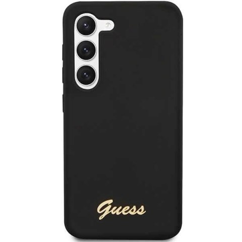 Etui Guess Silicone Vintage Gold Logo na Samsung Galaxy S23+ - czarne