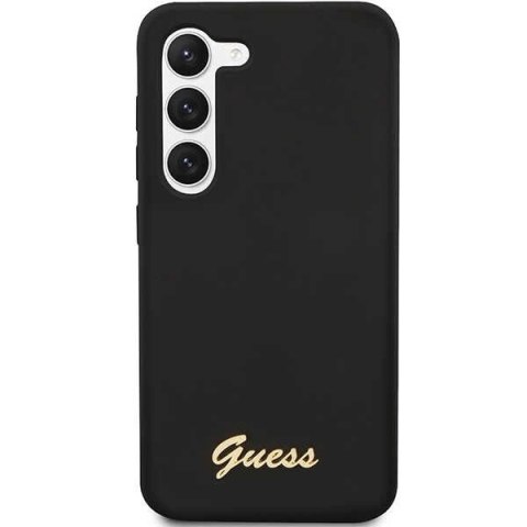 Etui Guess Silicone Vintage Gold Logo na Samsung Galaxy S23 - czarne