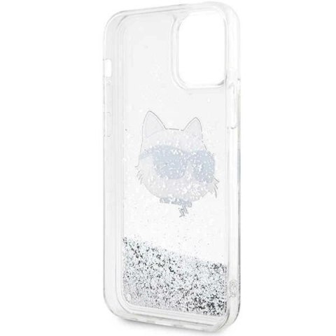 Etui Karl Lagerfeld Glitter Choupette Head na iPhone 12 / iPhone 12 Pro - srebrne