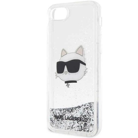 Etui Karl Lagerfeld Glitter Choupette Head na iPhone 7 / 8 / SE 2020 / SE 2022 - srebrne Etui Karl Lagerfeld Glitter Choupette Head na iPhone 7 / 8 / SE 2020 / SE 2022 - srebrne