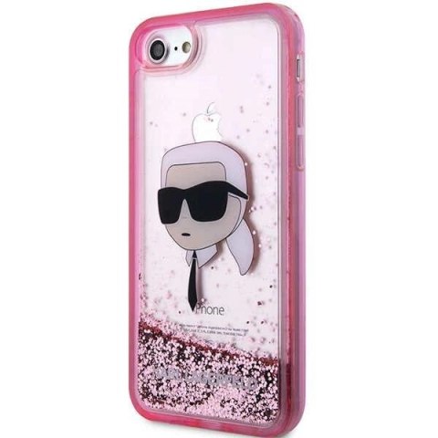 Etui Karl Lagerfeld Glitter Karl's Head na iPhone 7 / 8 / SE 2020 / SE 2022 - różowe Etui Karl Lagerfeld Glitter Karl's Head na iPhone 7 / 8 / SE 2020 / SE 2022 - różowe