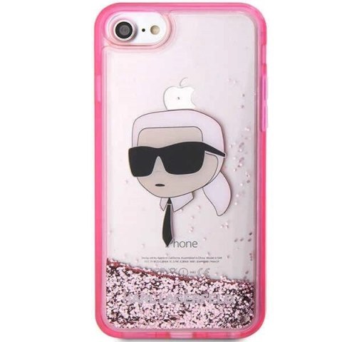 Etui Karl Lagerfeld Glitter Karl's Head na iPhone 7 / 8 / SE 2020 / SE 2022 - różowe Etui Karl Lagerfeld Glitter Karl's Head na iPhone 7 / 8 / SE 2020 / SE 2022 - różowe