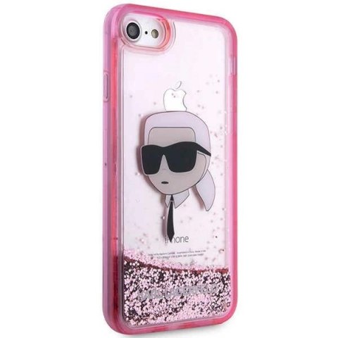 Etui Karl Lagerfeld Glitter Karl's Head na iPhone 7 / 8 / SE 2020 / SE 2022 - różowe Etui Karl Lagerfeld Glitter Karl's Head na iPhone 7 / 8 / SE 2020 / SE 2022 - różowe