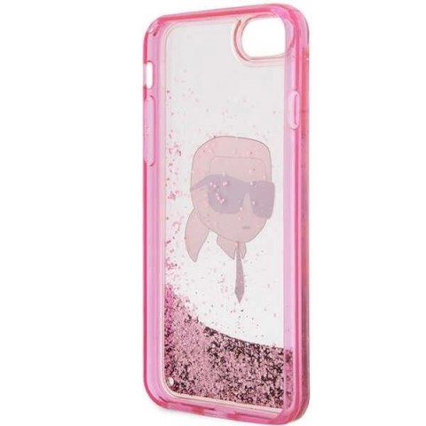 Etui Karl Lagerfeld Glitter Karl's Head na iPhone 7 / 8 / SE 2020 / SE 2022 - różowe Etui Karl Lagerfeld Glitter Karl's Head na iPhone 7 / 8 / SE 2020 / SE 2022 - różowe