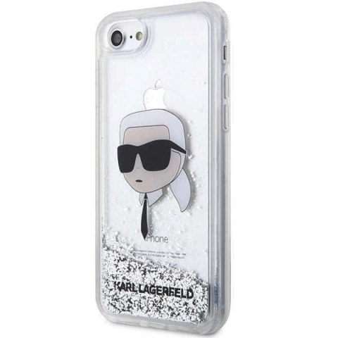 Etui Karl Lagerfeld Glitter Karl's Head na iPhone 7 / 8 / SE 2020 / SE 2022 - srebrne Etui Karl Lagerfeld Glitter Karl's Head na iPhone 7 / 8 / SE 2020 / SE 2022 - srebrne