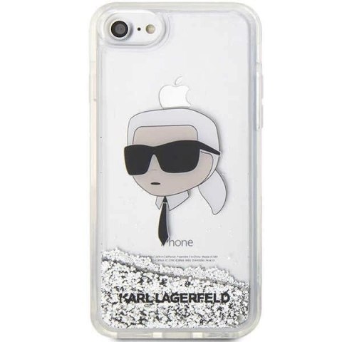 Etui Karl Lagerfeld Glitter Karl's Head na iPhone 7 / 8 / SE 2020 / SE 2022 - srebrne Etui Karl Lagerfeld Glitter Karl's Head na iPhone 7 / 8 / SE 2020 / SE 2022 - srebrne
