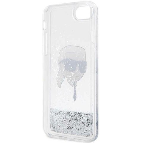 Etui Karl Lagerfeld Glitter Karl's Head na iPhone 7 / 8 / SE 2020 / SE 2022 - srebrne Etui Karl Lagerfeld Glitter Karl's Head na iPhone 7 / 8 / SE 2020 / SE 2022 - srebrne