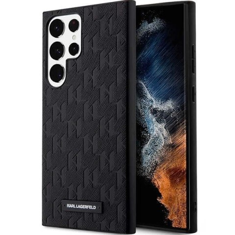 Etui Karl Lagerfeld Saffiano Mono Metal Logo na Samsung Galaxy S23 Ultra - czarne Etui Karl Lagerfeld Saffiano Mono Metal Logo na Samsung Galaxy S23 Ultra - czarne