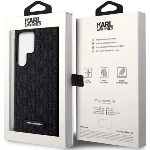 Etui Karl Lagerfeld Saffiano Mono Metal Logo na Samsung Galaxy S23 Ultra - czarne Etui Karl Lagerfeld Saffiano Mono Metal Logo na Samsung Galaxy S23 Ultra - czarne