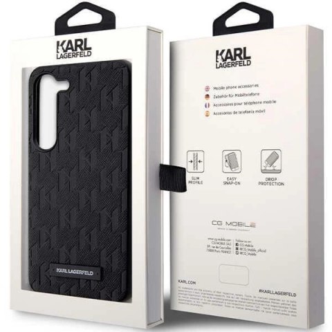 Etui Karl Lagerfeld Saffiano Mono Metal Logo na Samsung Galaxy S23 - czarne Etui Karl Lagerfeld Saffiano Mono Metal Logo na Samsung Galaxy S23 - czarne