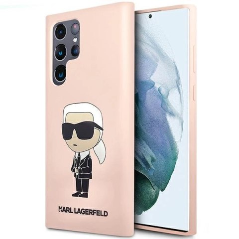 Etui Karl Lagerfeld Silicone Ikonik na Samsung Galaxy S23 Ultra - różowe Etui Karl Lagerfeld Silicone Ikonik na Samsung Galaxy S23 Ultra - różowe