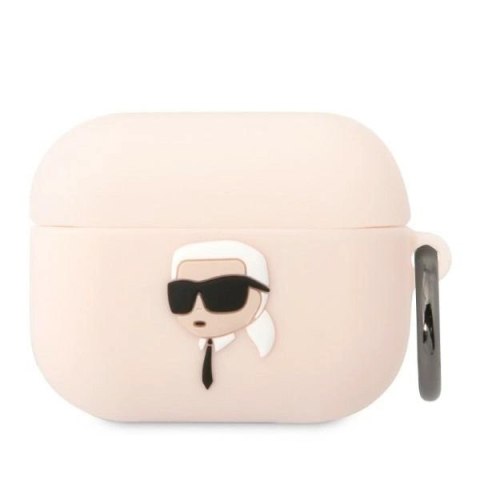 Etui Karl Lagerfeld Silicone Karl Head 3D na AirPods Pro - różowe Etui Karl Lagerfeld Silicone Karl Head 3D na AirPods Pro - różowe