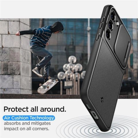 Etui Spigen Optik Armor na Samsung Galaxy S23 - czarne Etui Spigen Optik Armor na Samsung Galaxy S23 - czarne