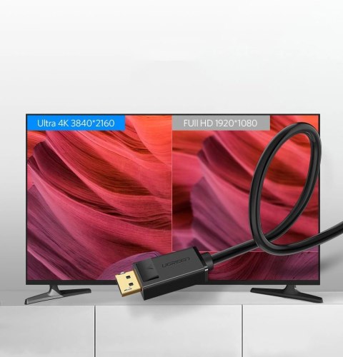 Ugreen kabel przewód DisplayPort 1.2 4K 2 m czarny (DP102 10211) Ugreen kabel przewód DisplayPort 1.2 4K 2 m czarny (DP102 10211)