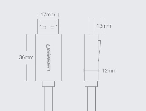 Ugreen kabel przewód DisplayPort 1.2 4K 2 m czarny (DP102 10211) Ugreen kabel przewód DisplayPort 1.2 4K 2 m czarny (DP102 10211)
